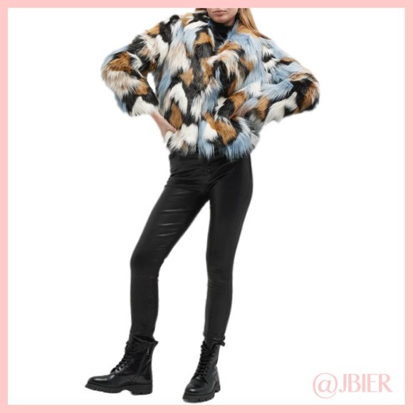 Adrienne Landau Faux Fur Collared Jacket - Picture 2 of 5